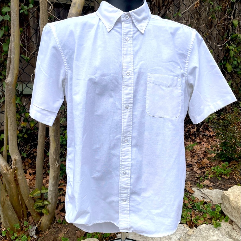 White, Short Sleeve, Button-down, Shirt, Size 18